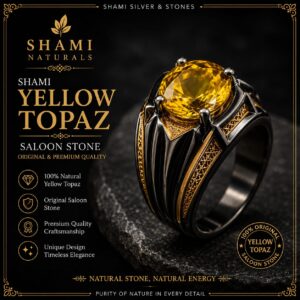Shami Yellow Topaz Saloon stone Original (100%)Ring Sterling Silver 925